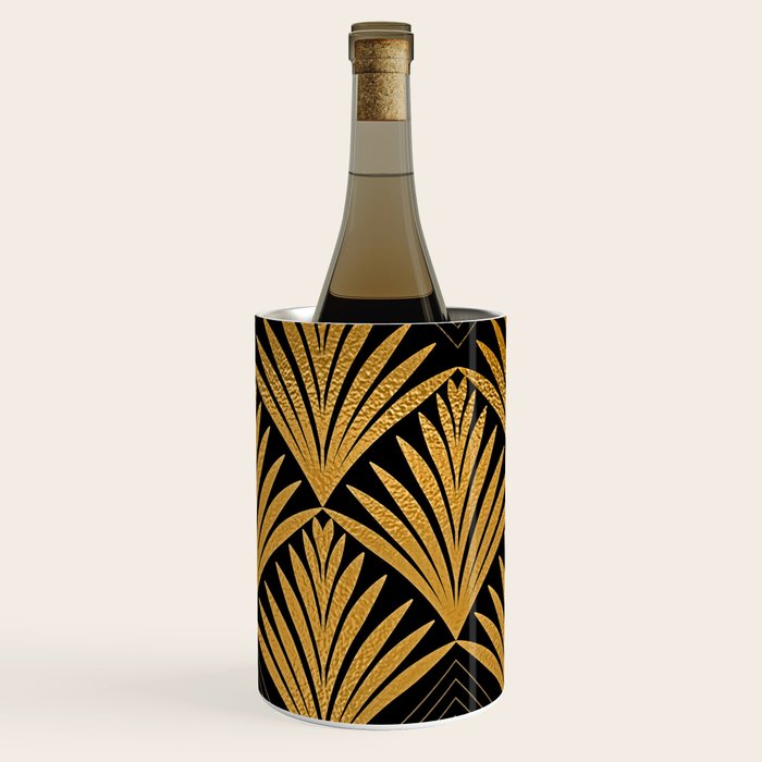 Art Deco Luxurious Gold and Ebony Black Elegant Design Wine Chiller Gallery Image 3