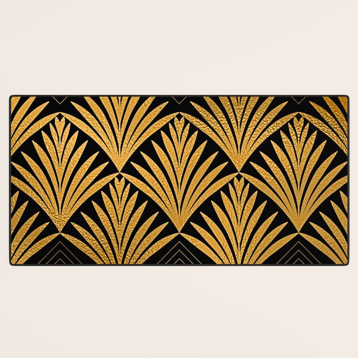 Art Deco Luxurious Gold and Ebony Black Elegant Design Desk Mat Gallery Image 3