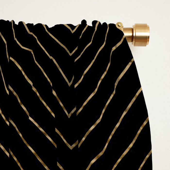 Art Deco Luxurious Gold and Ebony Black Elegant Design Window Curtain Gallery Image 2