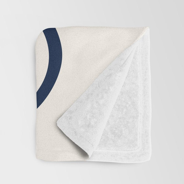 Abstract Shapes 19 in Orange and Navy Blue Throw Blanket Gallery Image 3