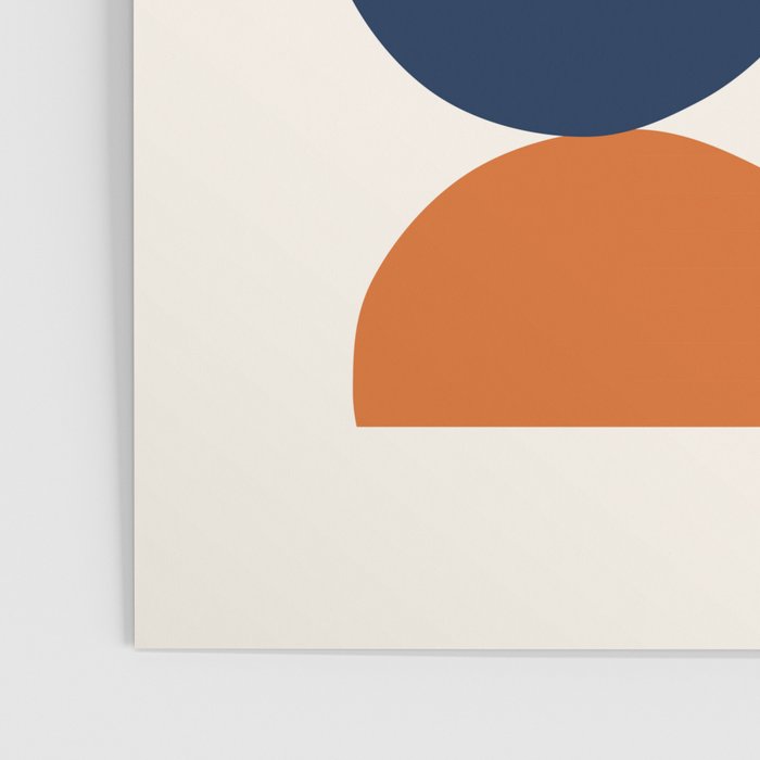 Abstract Shapes 19 in Orange and Navy Blue Poster Gallery Image 3