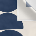 Abstract Shapes 19 in Orange and Navy Blue Wall Tapestry Gallery Image 3