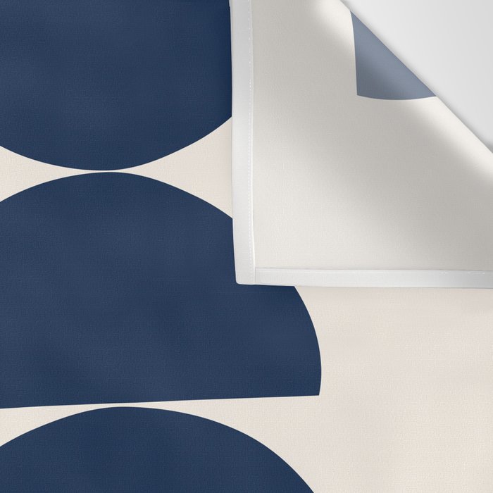 Abstract Shapes 19 in Orange and Navy Blue Wall Tapestry Gallery Image 3