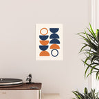Abstract Shapes 19 in Orange and Navy Blue Poster Gallery Image 2