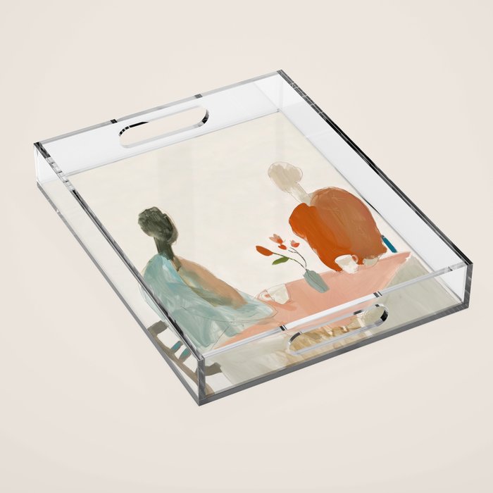 Abstract Cafe Stillness Acrylic Tray Gallery Image 1