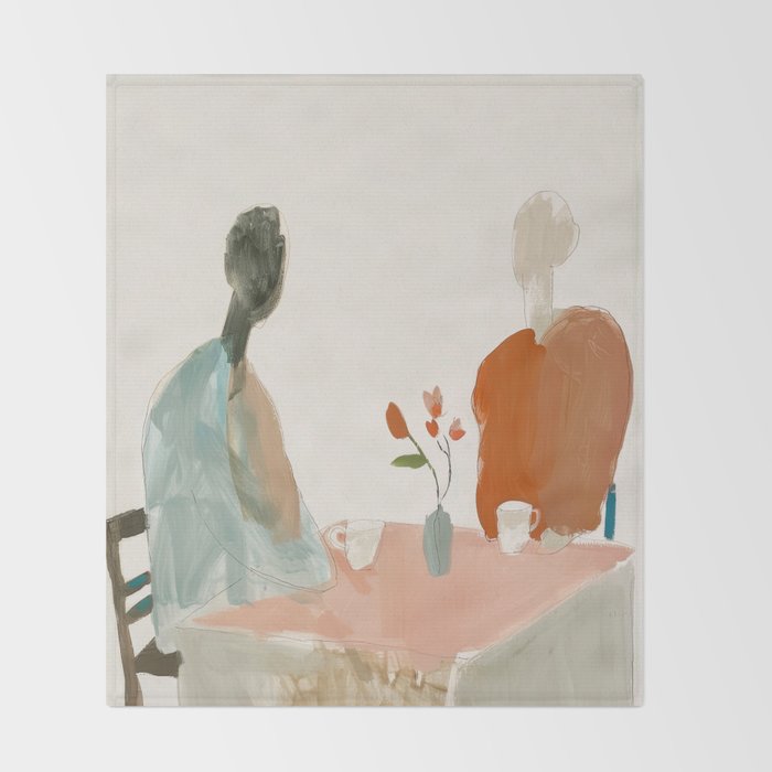 Abstract Cafe Stillness Throw Blanket Gallery Image 2
