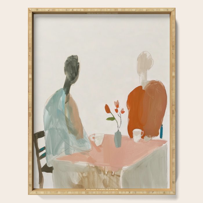 Abstract Cafe Stillness Serving Tray Gallery Image 1