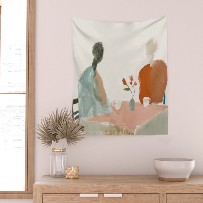 Abstract Cafe Stillness Wall Tapestry Gallery Image 2