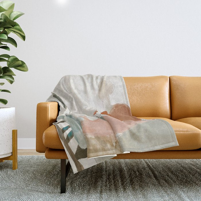 Abstract Cafe Stillness Throw Blanket Gallery Image 1