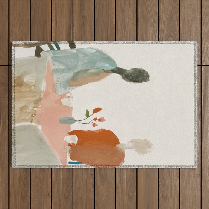 Abstract Cafe Stillness Outdoor Rug Gallery Image 1