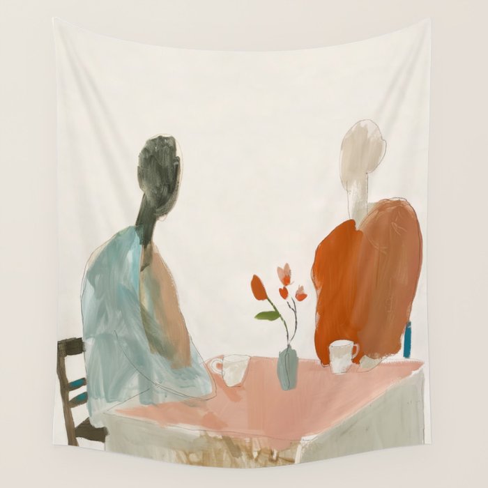 Abstract Cafe Stillness Wall Tapestry Gallery Image 4