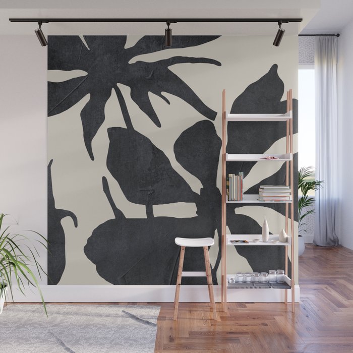 Abstract Art Minimal Flowers 3 Wall Mural Gallery Image 1