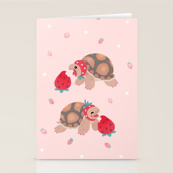 Tortoises love strawberries Stationery Card Gallery Image 1