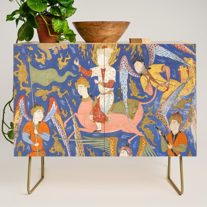 Falnama (Book of omens), The Night Journey (Miâraj) Credenza Gallery Image 1