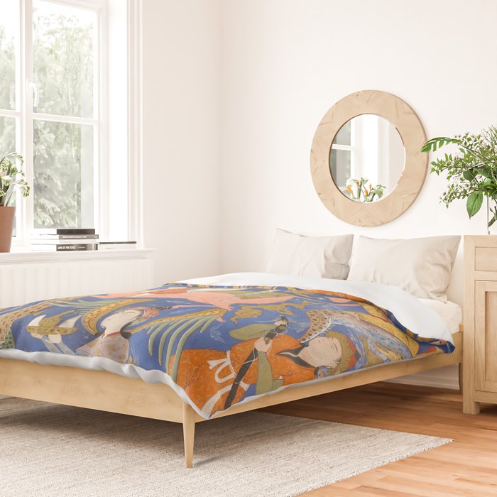 Falnama (Book of omens), The Night Journey (Miâraj) Duvet Cover Gallery Image 2