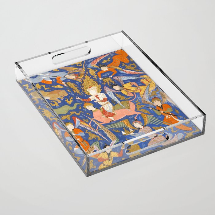 Falnama (Book of omens), The Night Journey (Miâraj) Acrylic Tray Gallery Image 1