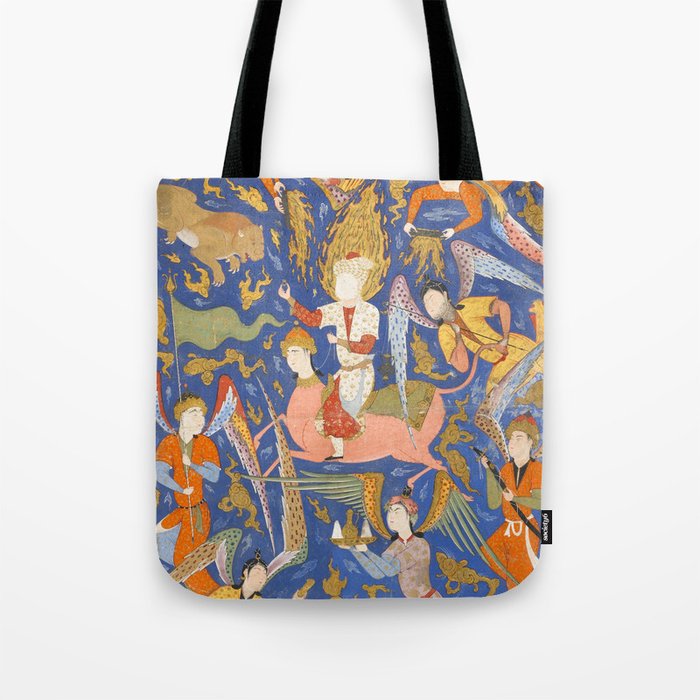 Falnama (Book of omens), The Night Journey (Miâraj) Tote Bag Gallery Image 1