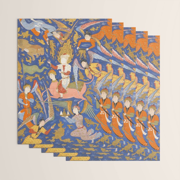 Falnama (Book of omens), The Night Journey (Miâraj) Wrapping Paper Gallery Image 3