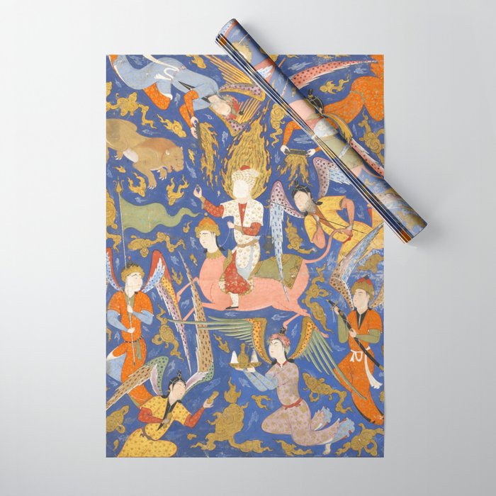 Falnama (Book of omens), The Night Journey (Miâraj) Wrapping Paper Gallery Image 1