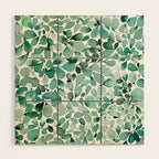 Watercolor Eucalyptus Botanical Green Leaves Wood Wall Art Gallery Image 1