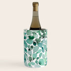 Watercolor Eucalyptus Botanical Green Leaves Wine Chiller Gallery Image 1