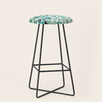 Watercolor Eucalyptus Botanical Green Leaves Stool Gallery Image 1
