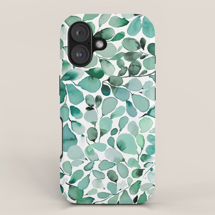 Watercolor Eucalyptus Botanical Green Leaves iPhone Case Gallery Image 1