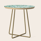 Watercolor Eucalyptus Botanical Green Leaves Side Table Gallery Image 1