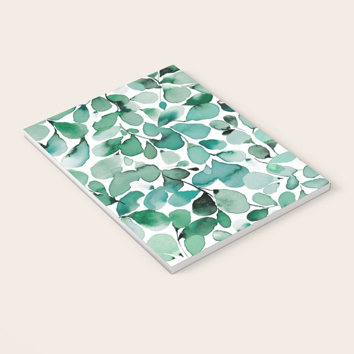 Watercolor Eucalyptus Botanical Green Leaves Notebook Gallery Image 3