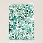 Watercolor Eucalyptus Botanical Green Leaves Stationery Card Gallery Image 2