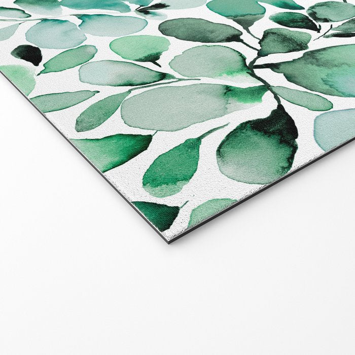 Watercolor Eucalyptus Botanical Green Leaves Welcome Mat Gallery Image 2