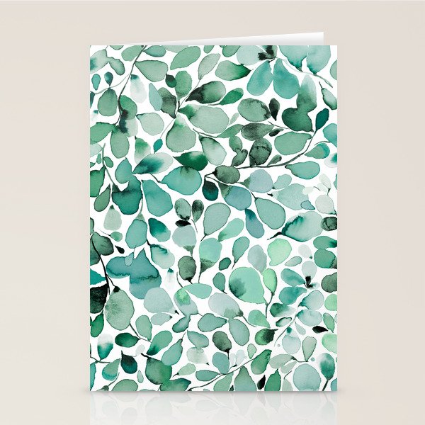 Watercolor Eucalyptus Botanical Green Leaves Stationery Card Gallery Image 1
