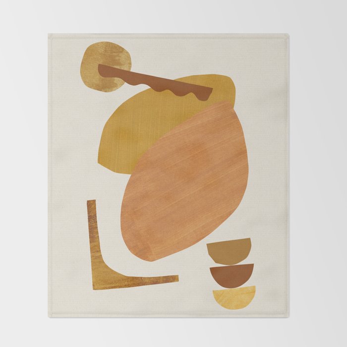 Abstract Collage With Warm Shapes Throw Blanket Gallery Image 2