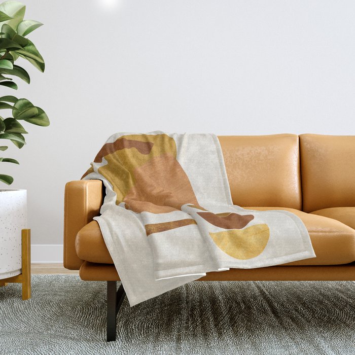 Abstract Collage With Warm Shapes Throw Blanket Gallery Image 1