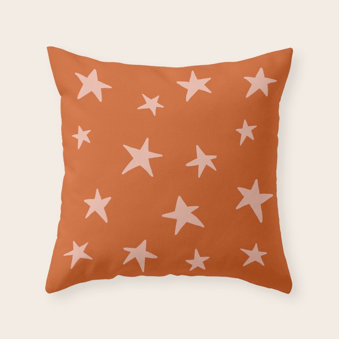 Stars Pumpkin Spice Throw Pillow Gallery Image 1
