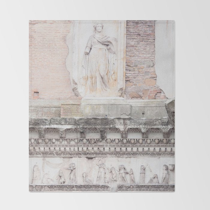 Minerva Temple - Rome Forum Architecture Photography Throw Blanket Gallery Image 2