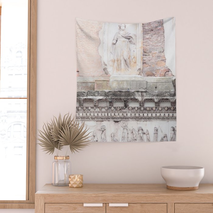 Minerva Temple - Rome Forum Architecture Photography Wall Tapestry Gallery Image 2