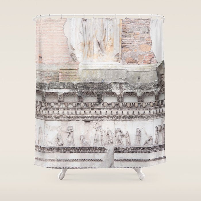Minerva Temple - Rome Forum Architecture Photography Shower Curtain Gallery Image 1