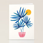 Sunny Palms in Indigo and Pink Stationery Card Gallery Image 2