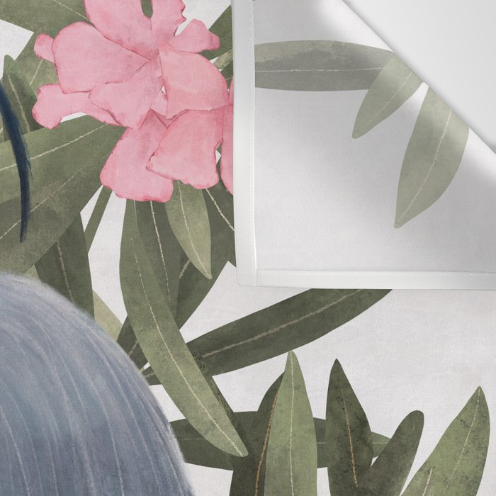 Gray heron and oleander plant - Wall Tapestry Gallery Image 3