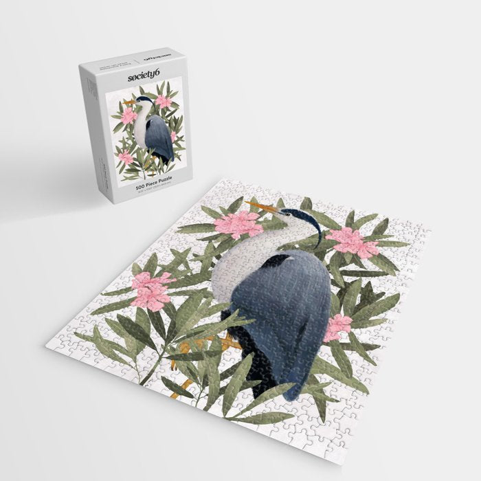Gray heron and oleander plant - Jigsaw Puzzle Gallery Image 2