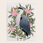 Gray heron and oleander plant - Poster Gallery Image 4