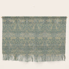William Morris Brer Rabbit Blue Peacock Gold Vintage Pattern Wall Hanging Gallery Image 1