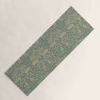 William Morris Brer Rabbit Blue Peacock Gold Vintage Pattern Yoga Mat Gallery Image 1