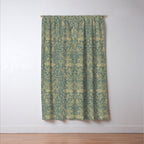 William Morris Brer Rabbit Blue Peacock Gold Vintage Pattern Window Curtain Gallery Image 3
