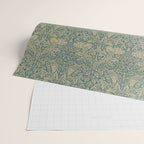 William Morris Brer Rabbit Blue Peacock Gold Vintage Pattern Wrapping Paper Gallery Image 2