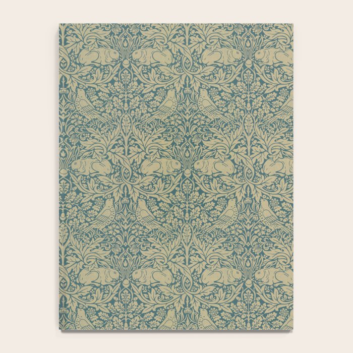 William Morris Brer Rabbit Blue Peacock Gold Vintage Pattern Notebook Gallery Image 4