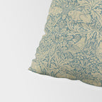 William Morris Brer Rabbit Blue Peacock Gold Vintage Pattern Pillow Sham Gallery Image 4