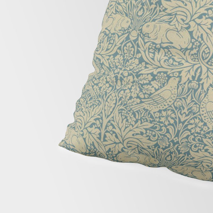 William Morris Brer Rabbit Blue Peacock Gold Vintage Pattern Pillow Sham Gallery Image 4