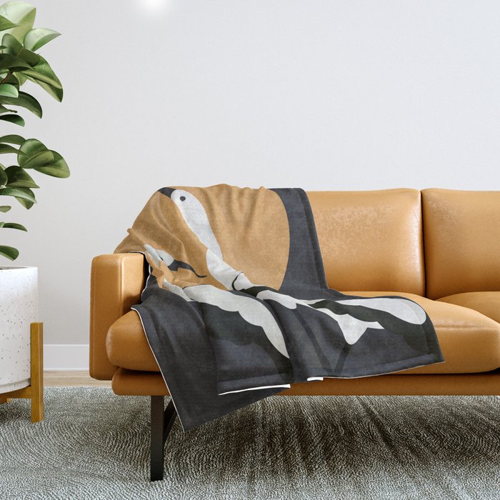 Two Abstract Birds I Throw Blanket Gallery Image 1